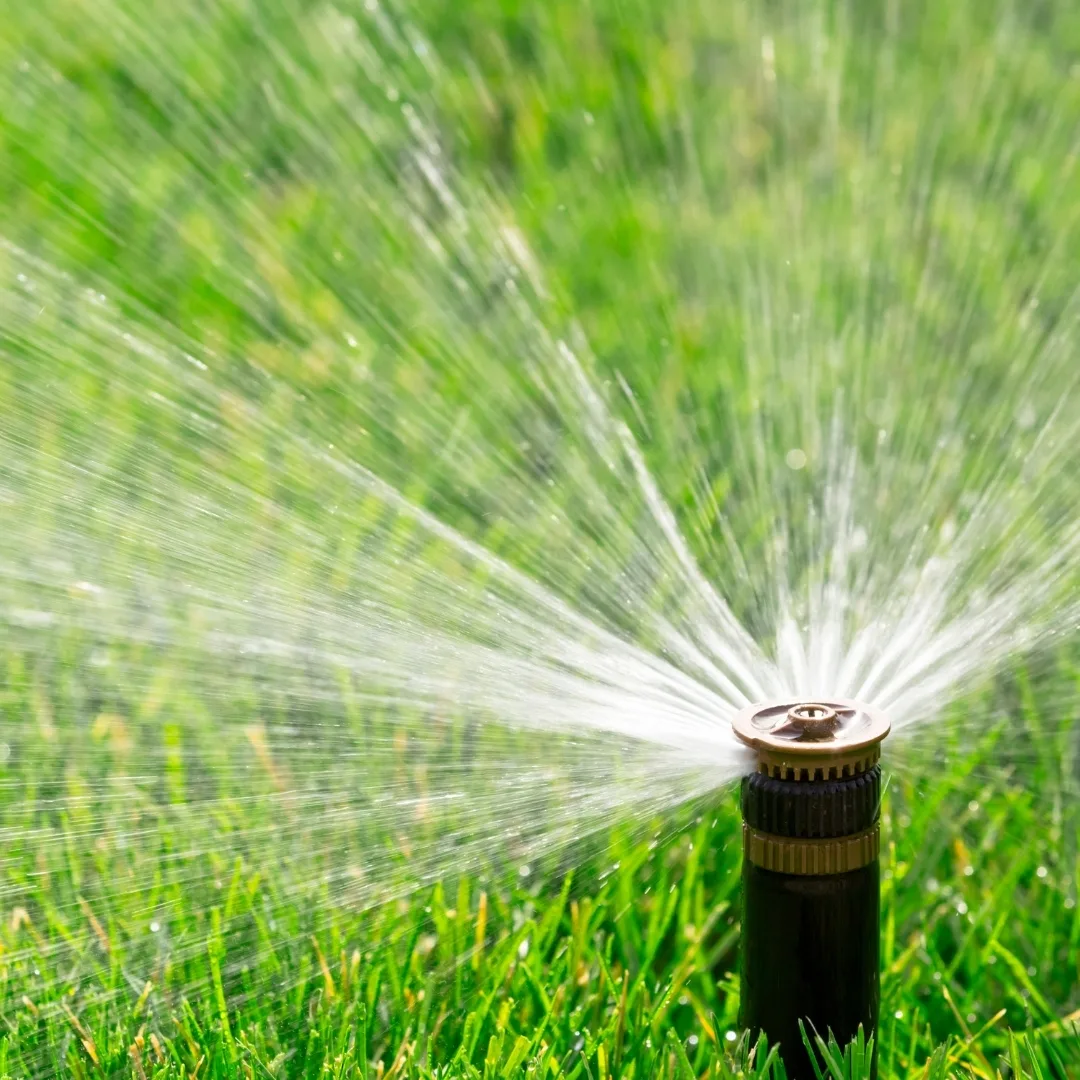 sprinkler spraying water on grass